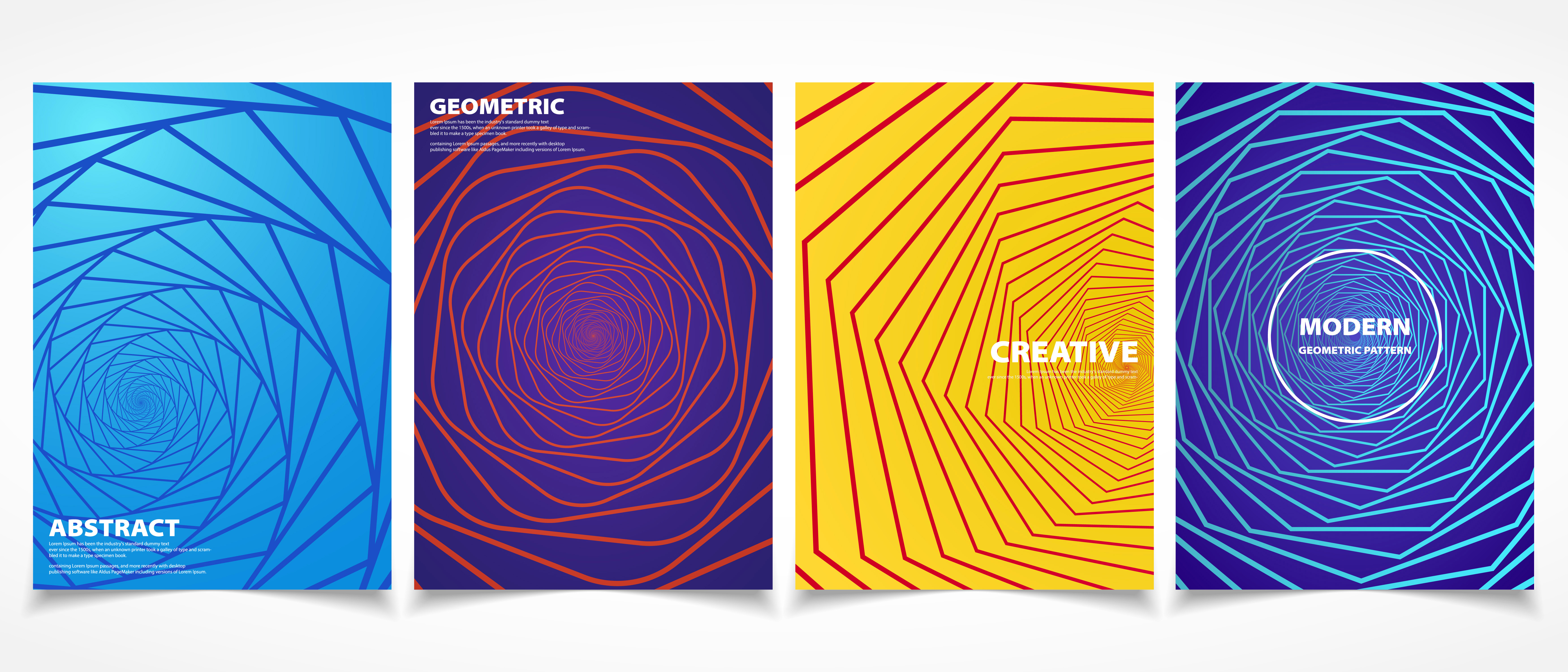 Geometric Shapes And Colorful Minimal Patterns Design Vector