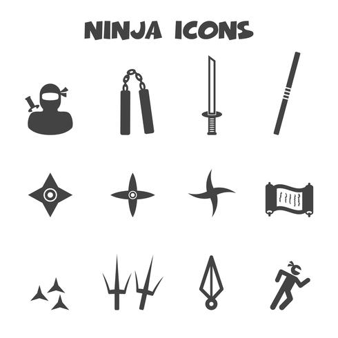 símbolo de los iconos de ninja vector