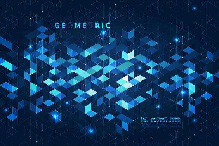 Abstract blue square futuristic background vector