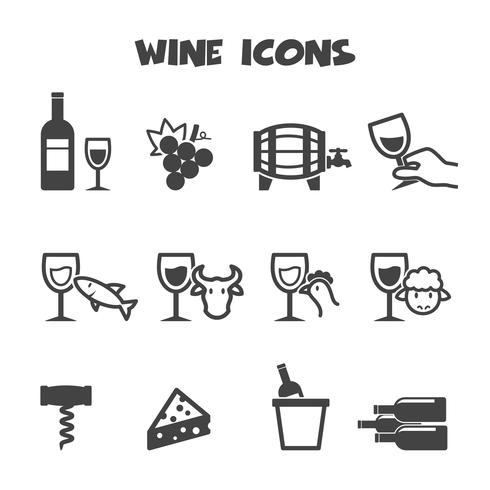 wine icons symbol vector