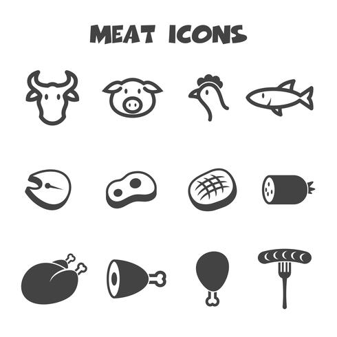 meat icons symbol vector