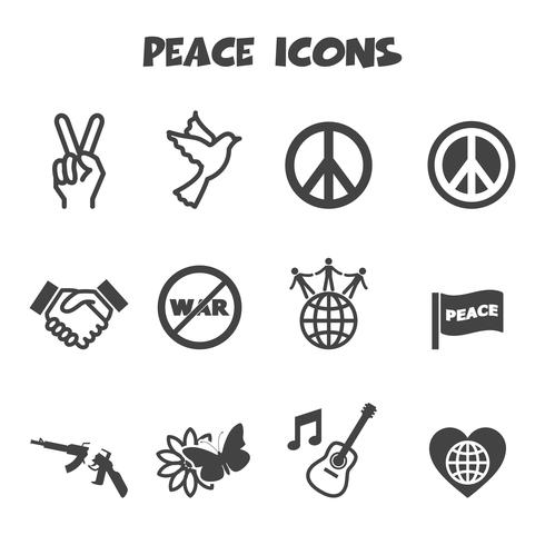 símbolo de los iconos de paz vector