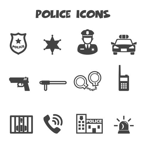 símbolo de los iconos de la policía vector