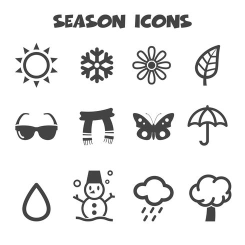 símbolo de los iconos de temporada vector