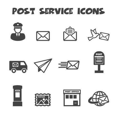 iconos de servicio postal vector