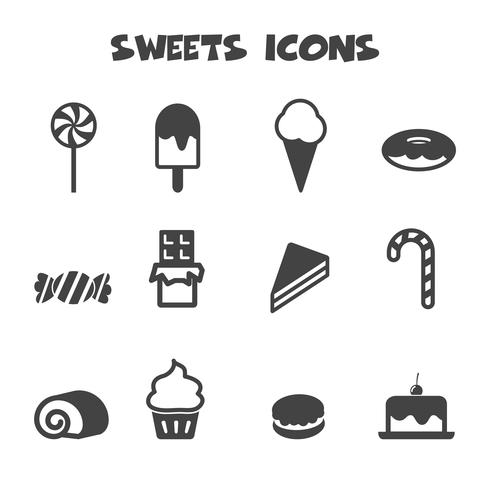 sweets icons symbol vector