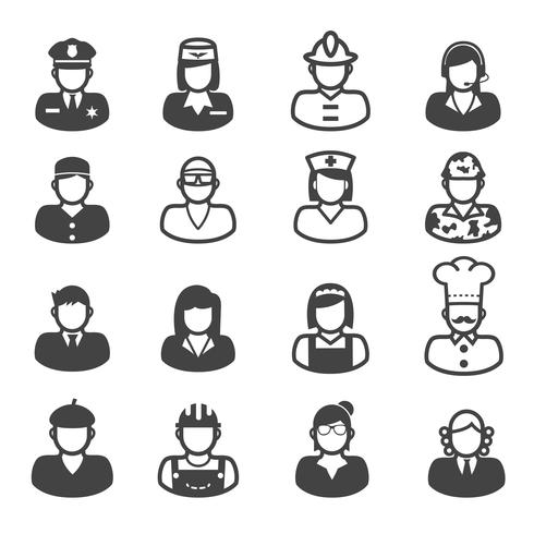 iconos de ocupación de personas vector