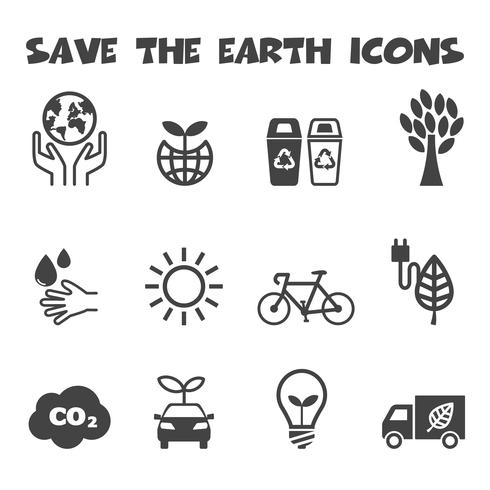 save the earth icons vector