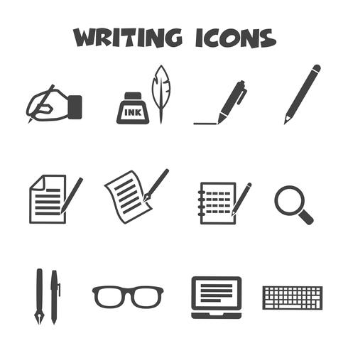 writing icons symbol vector