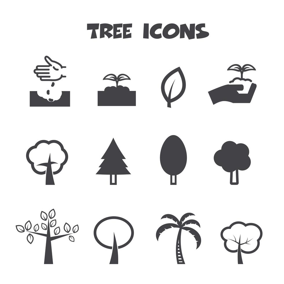 tree icons symbol 673041 Vector Art at Vecteezy