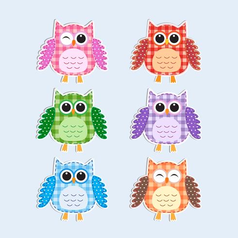 Conjunto De Corujas Coloridas Download De Vetor