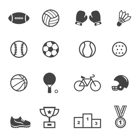 iconos de deporte y equipamiento vector