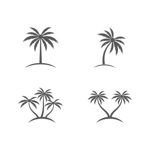 Palm tree set vector