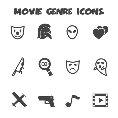 movie genre icons vector