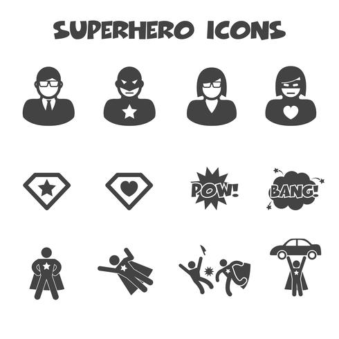 superhero icons symbol vector