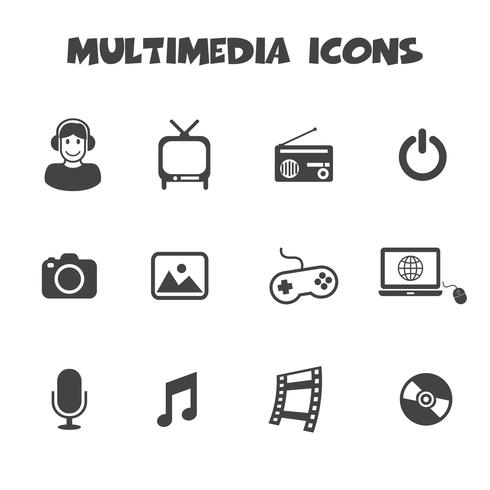 símbolo de iconos multimedia vector