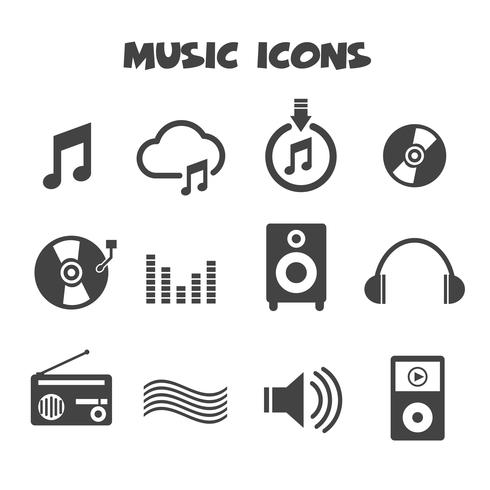 music icons symbol vector