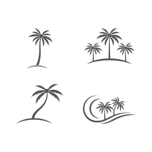Palm tree summer set vector