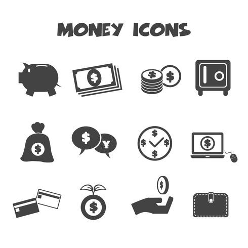 money icons symbol vector