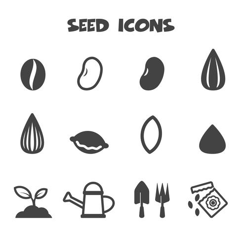 símbolo de los iconos de semillas vector