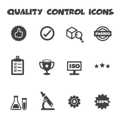 iconos de control de calidad vector