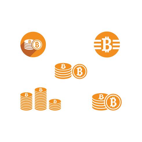 Bitcoin illustration set vector