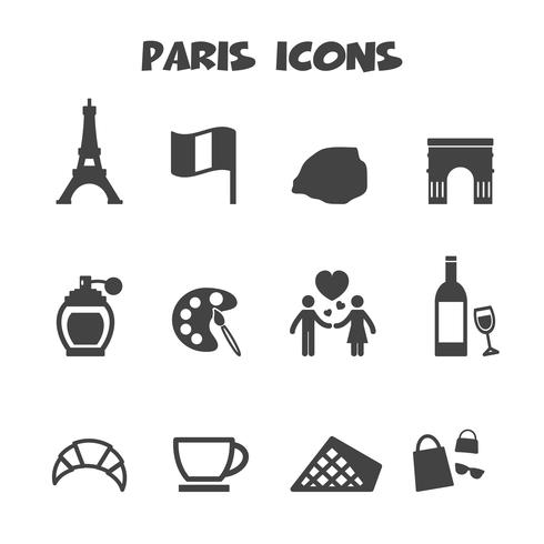 paris icons symbol vector