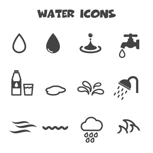 símbolo de los iconos de agua vector