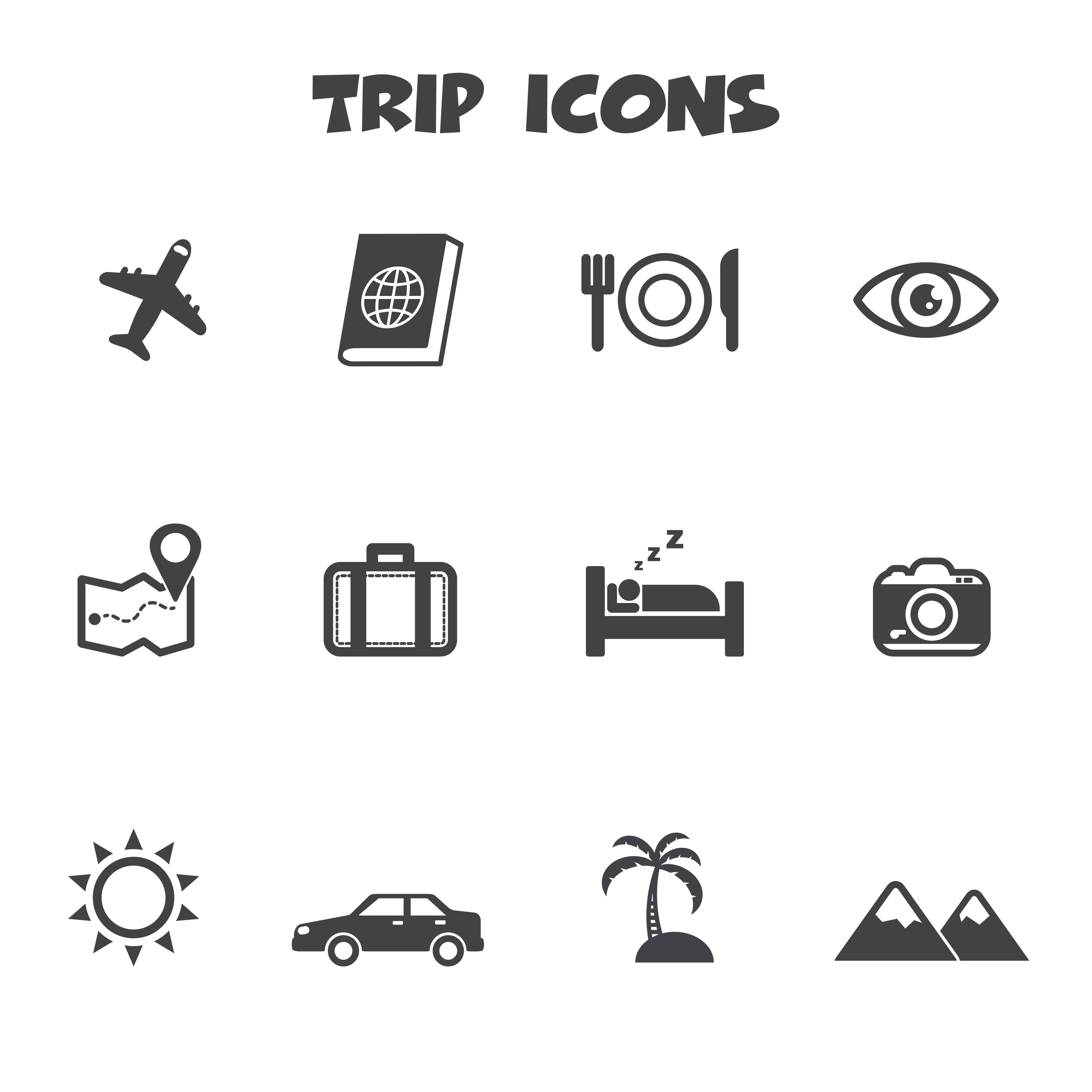 trip icons symbol 673110 Vector Art at Vecteezy