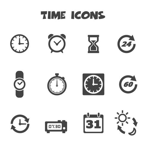 time icons symbol vector