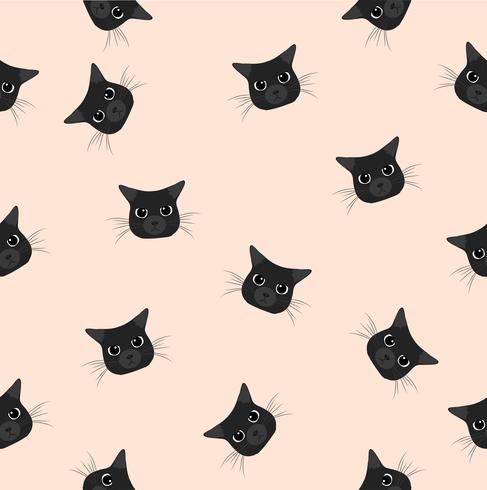 head black cat pattern vector