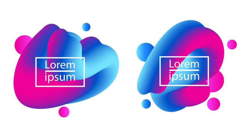 Bright gradient fluid bubble blob template vector