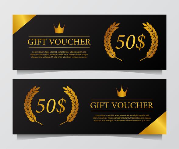 Luxury premium gift voucher banner vector