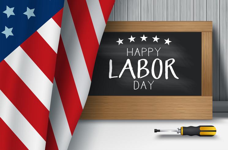 USA Labor Day background vector illustration with USA flag