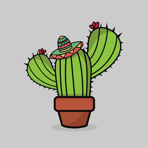 Bonito fondo de cactus divertido vector