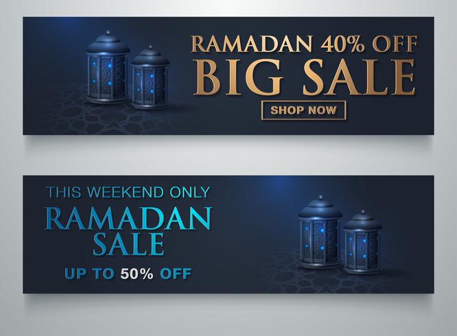 Special Offer Ramadan Sale Islamic Ornament Lantern Moon Banner Template vector