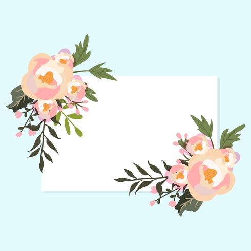 Spring flower frame vector