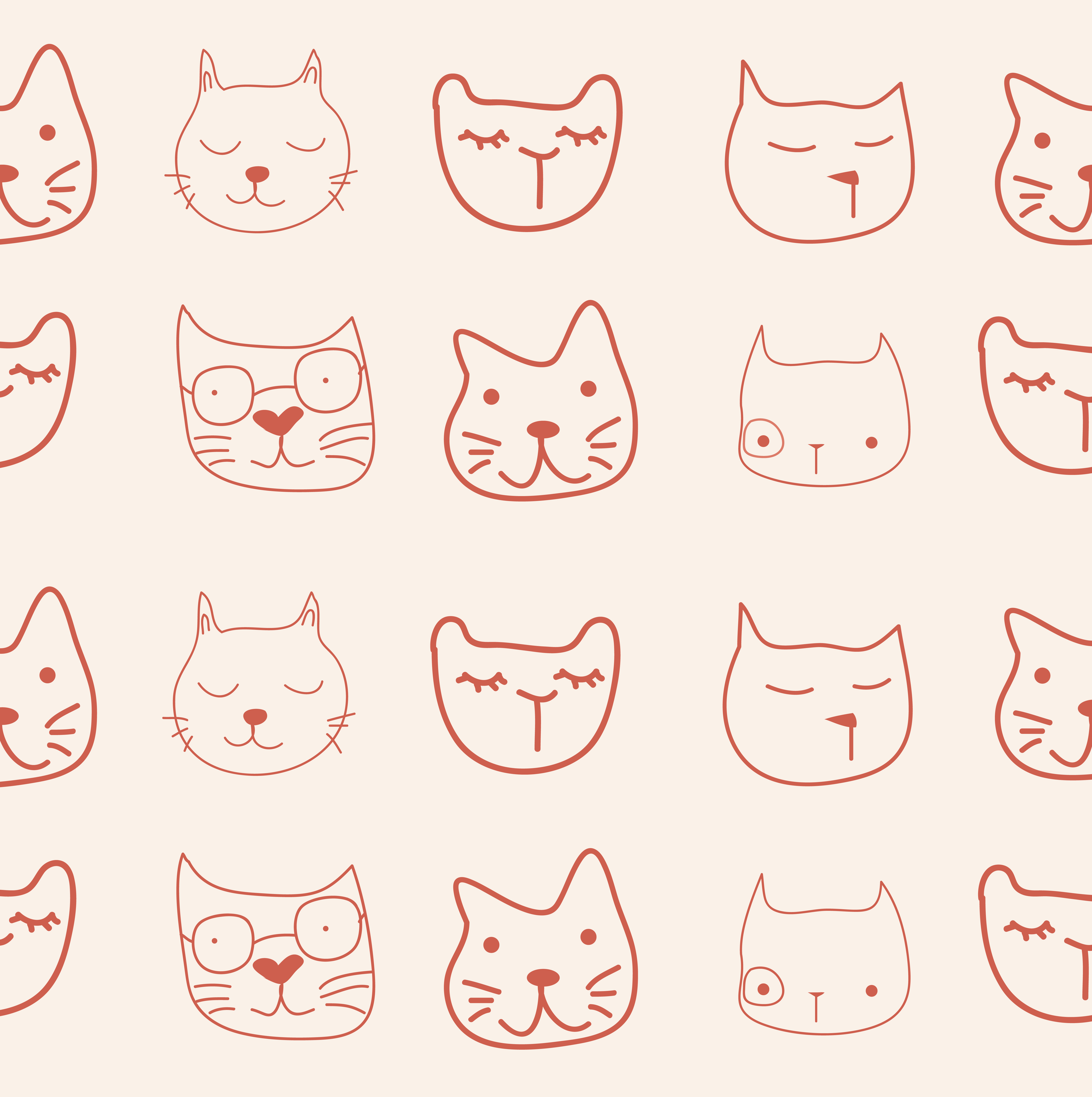 cat faces pattern 673242 Vector Art at Vecteezy