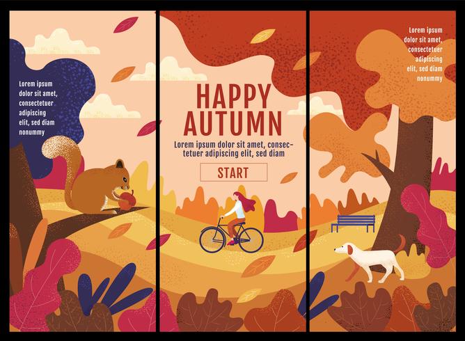 Happy Autumn Banner Design Download Free Vectors Clipart