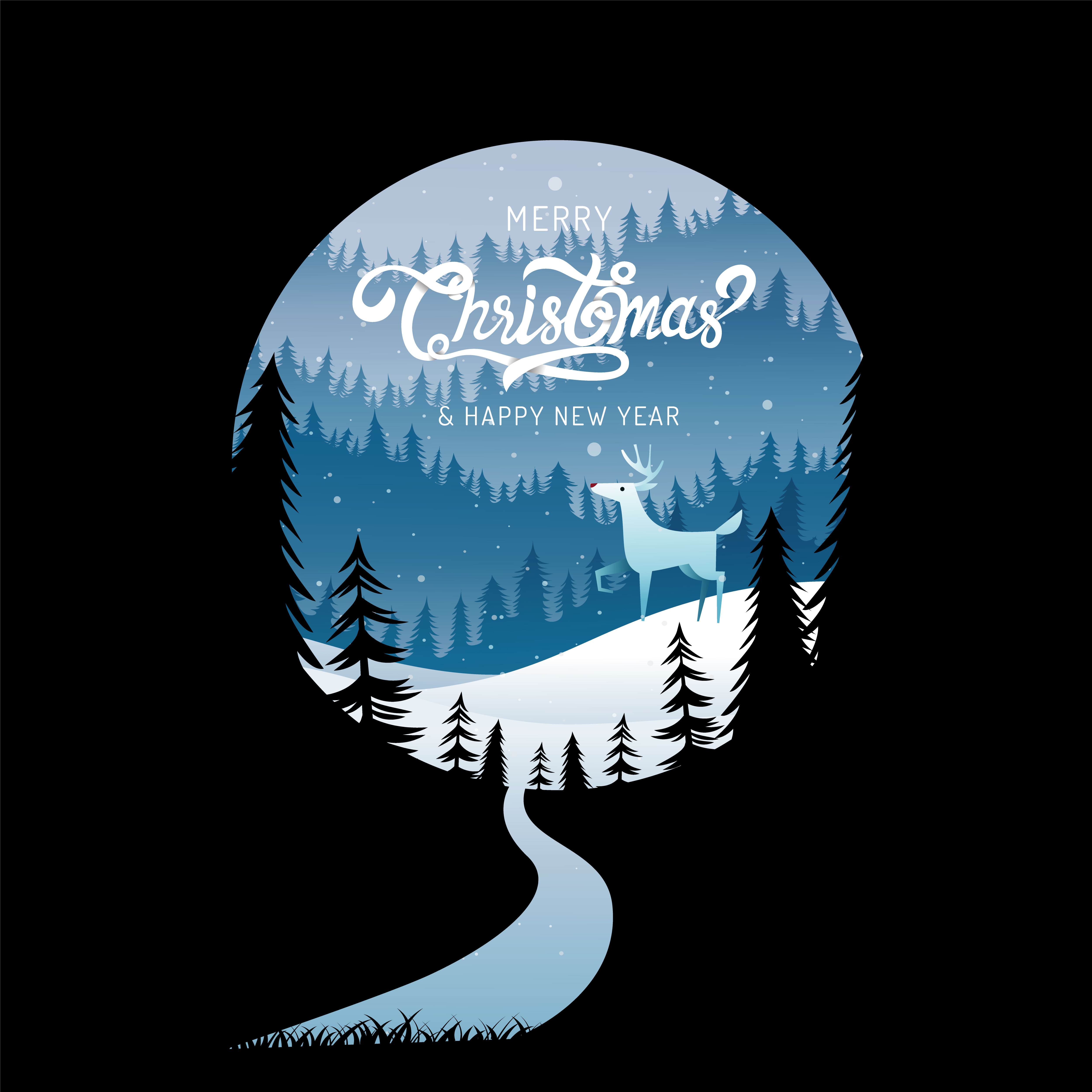 Merry Christmas, happy new year winter landscape 673295 Vector Art at ...