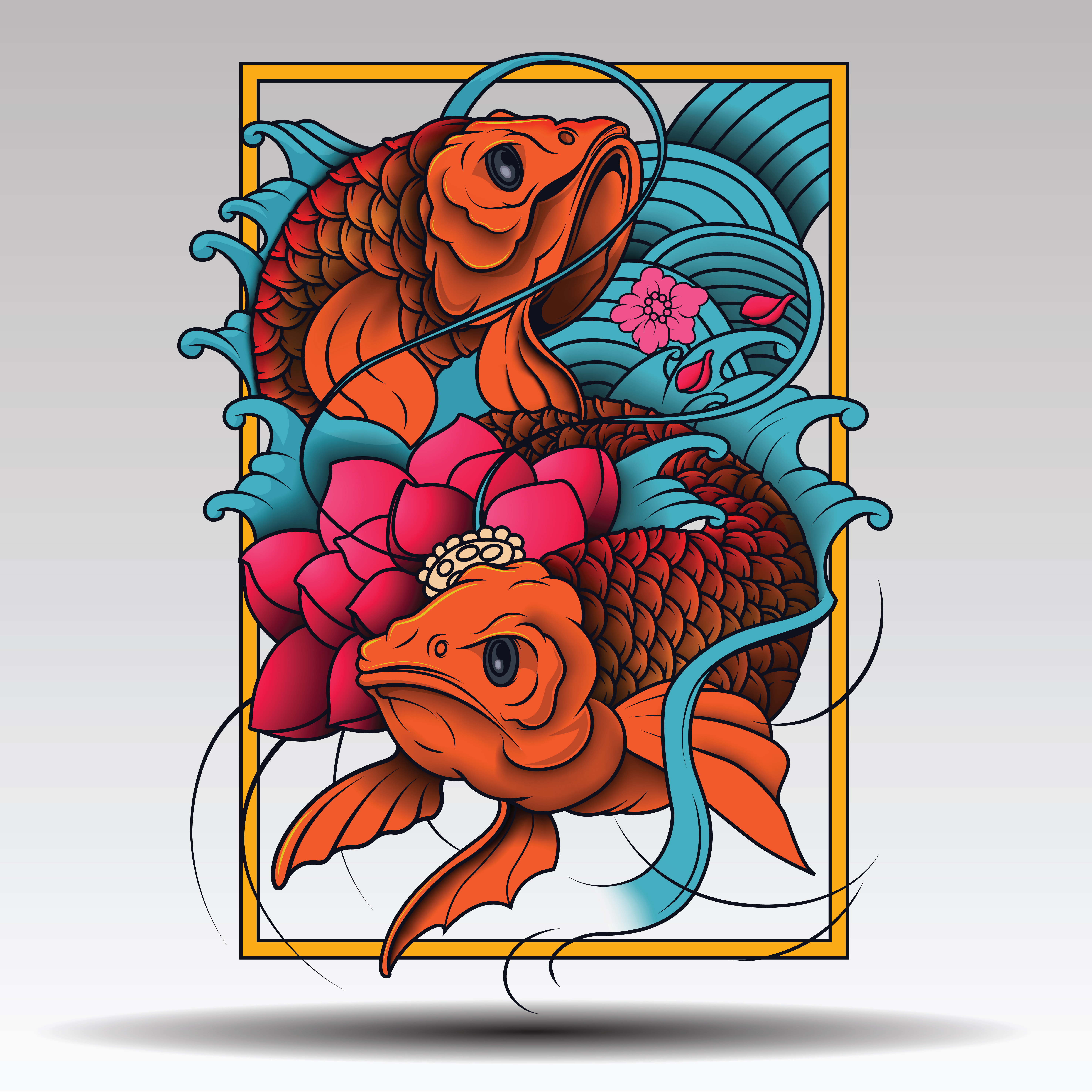 Download Japan Koi Fish Illustration Vector in Tattoo Style ...