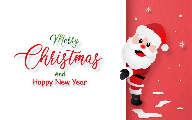 Postcard of Santa Claus with copy space vector