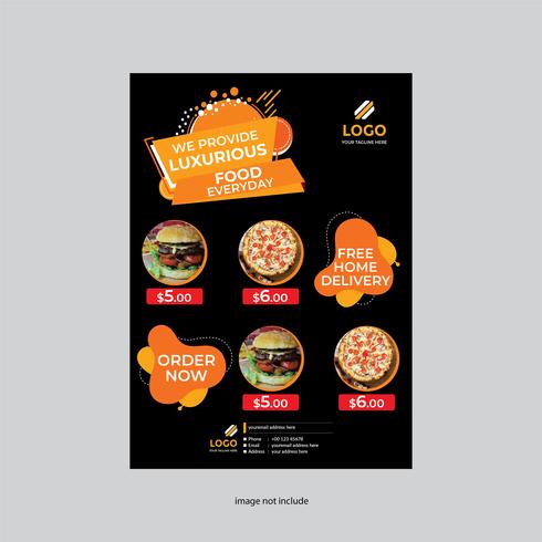 Modern Black Design Restaurant Menu vector