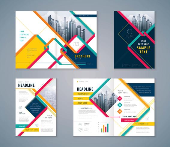 Abstract Cover Book Design Set  vector