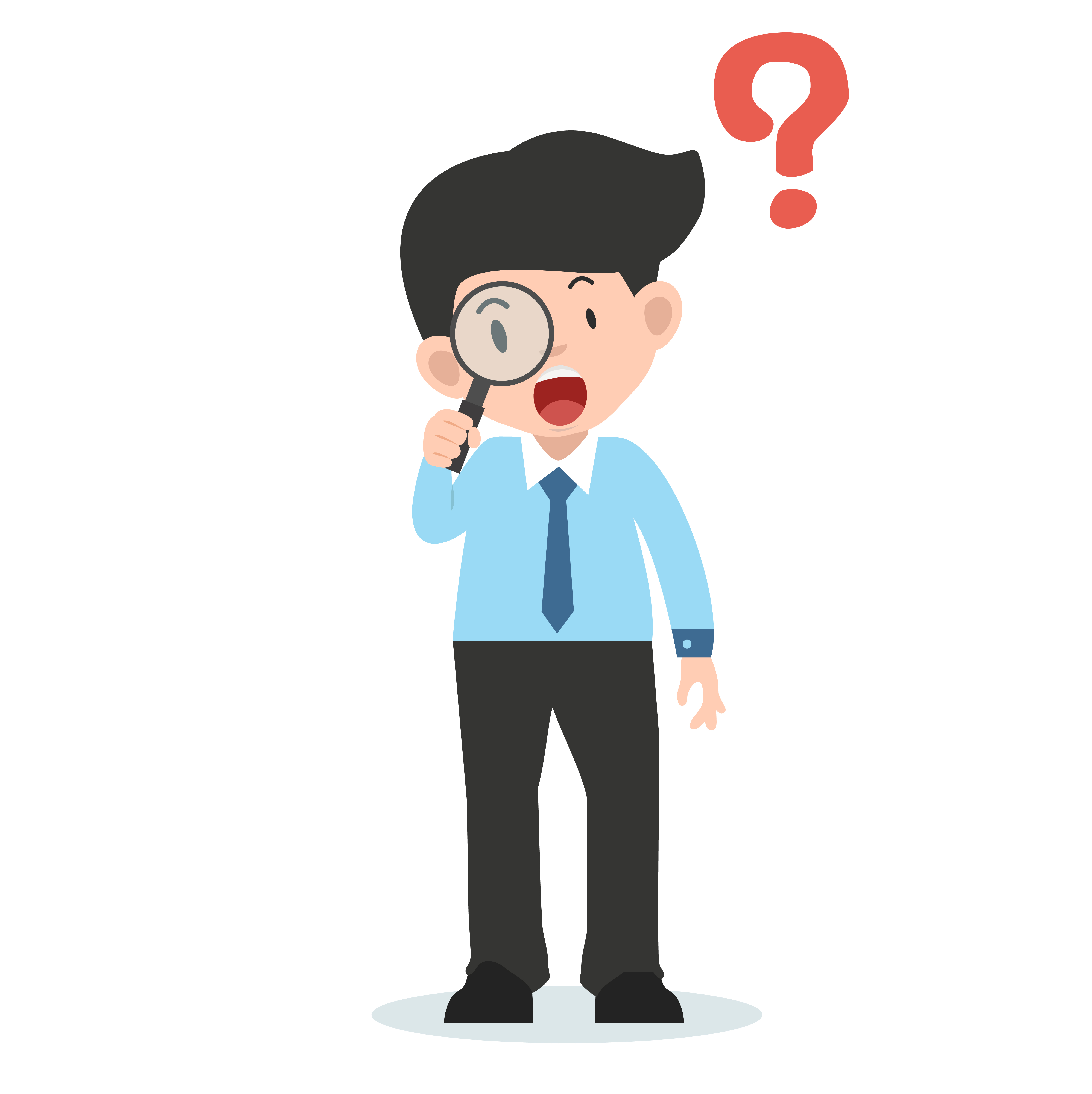 Businessman Looking Through a Magnifying Glass 673414 Vector Art at