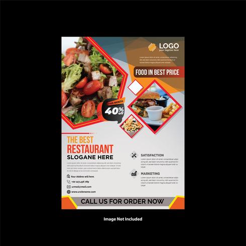 Stylish Restaurant  Flyer  Design with services vector