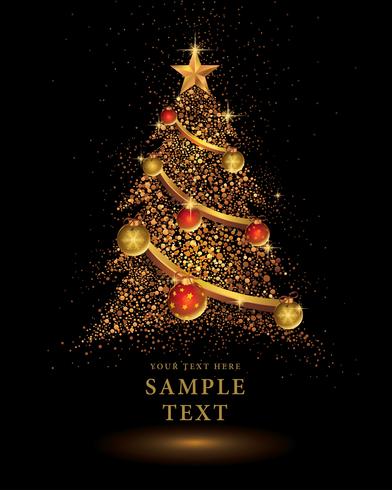 Gold Glitter Christmas tree  vector