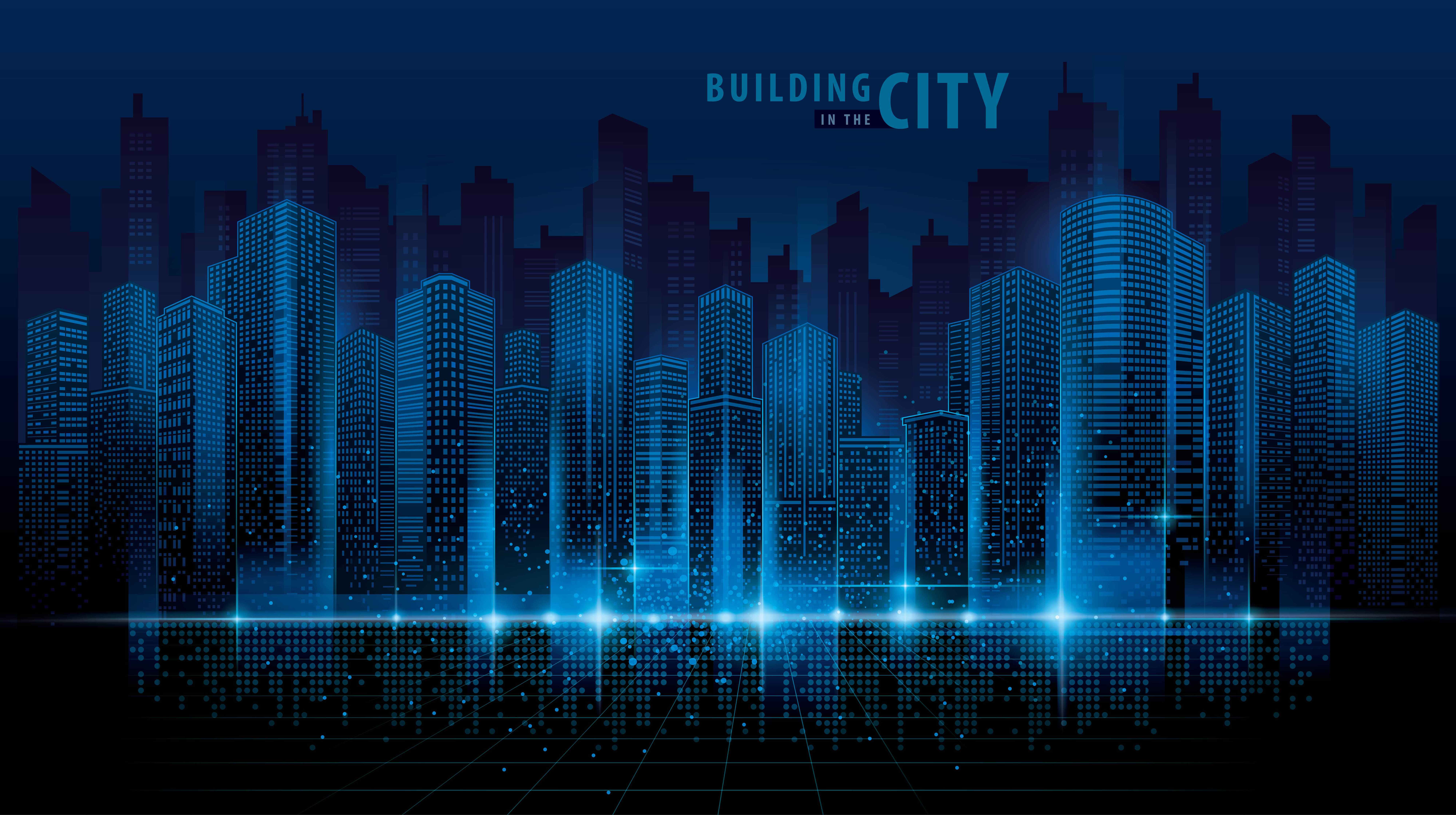  Abstract  Futuristic  City Scape Download Free Vectors  