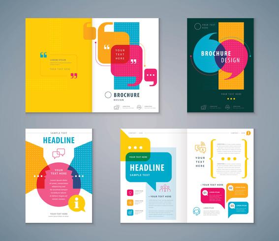 Colorful Cover Book Design Set vector