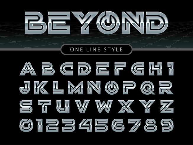 stylized rounded font and alphabet vector